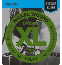 D'Addario EXL117 XL NICKEL WOUND Струны для электрогитары Meduim Top/Extra Heavy Bottom 11-56