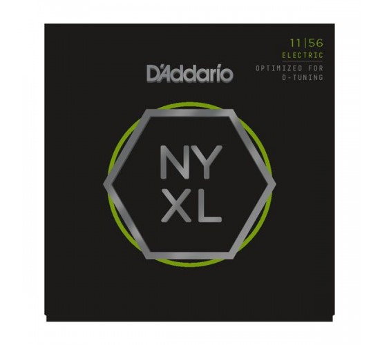 D'Addario NYXL1156 Комплект струн для электрогитары, никелированные, MTop/ E-H Bottom, 11-56