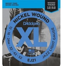 D'Addario EJ21 XL NICKEL WOUND Струны для электрогитары Jazz Light 12-52