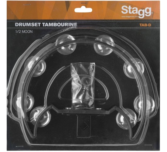 Stagg TAB-D BK полукруглый тамбурин с креплением для установки на стойку хай-хета, черный