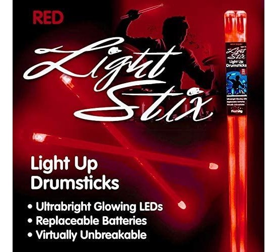 LightStix LED Light Up Red светящиеся барабанные палочки, цвет красный
