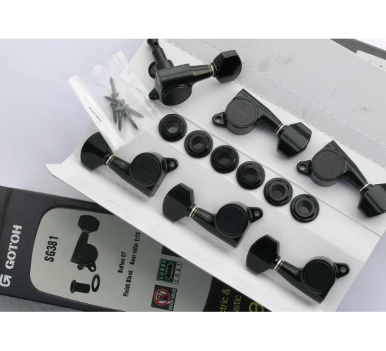 Gotoh SG381-07 колки, black (классический черный), 6 в линию