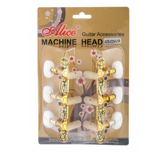 Alice AOS-020HV1P Комплект колковой механики на планке, позолоченный AOS-020HV1P
