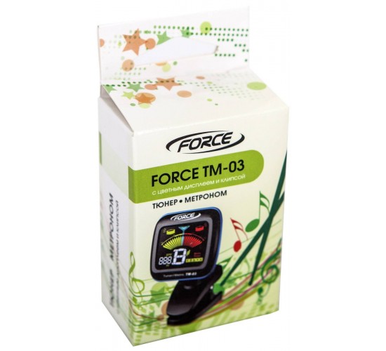 Force TM-03 компактный тюнер-метроном с цветным дисплеем и клипсой