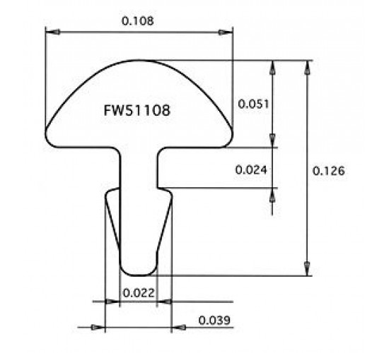 Jescar FW51108 STAINLESS STEEL отрезок ладовой проволоки 30см, радиус прокатки 10 дюймов.108" X .051