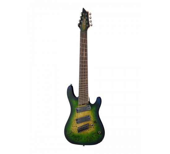 Cort KX508MS-II-MBB Электрогитара мультимензурная 8-струнная, зеленая