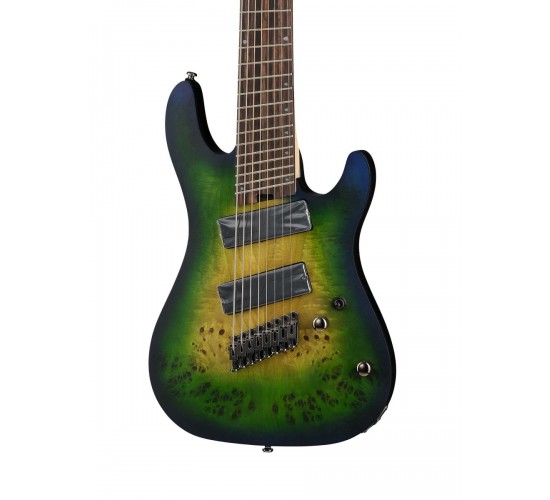Cort KX508MS-II-MBB Электрогитара мультимензурная 8-струнная, зеленая