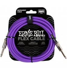 Ernie Ball 6415 кабель инструментальный Flex, прямой - прямой джеки, 3 метра, фиолетовый