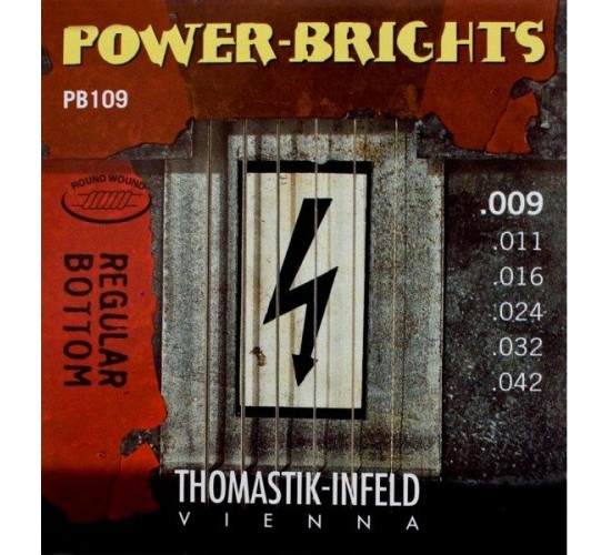 Thomastik PB109 Power-Brights Regular Bottom Комплект струн для электрогитары, 9-42