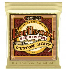 Ernie Ball 2007 струны для акустической гитары Earthwood 80/20 Bronze Custom Light (11.5-54)