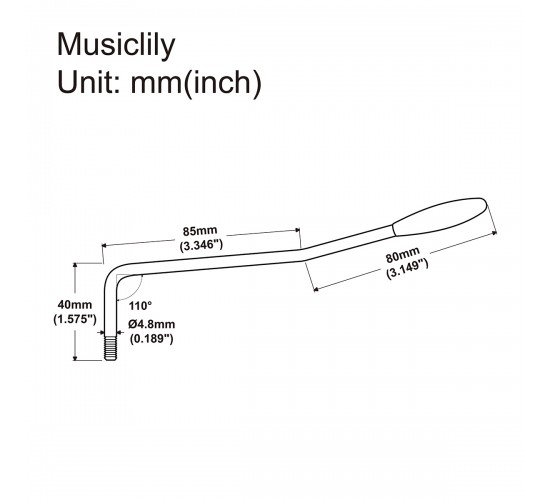 Musiclily MX2208BK Рычаг тремоло Strat Style, черный/черный