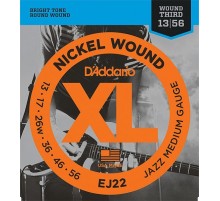 D'Addario EJ22 XL NICKEL WOUND Струны для электрогитары Jazz Medium 13-56