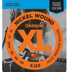 D'Addario EJ22 XL NICKEL WOUND Струны для электрогитары Jazz Medium 13-56