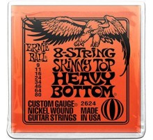 Ernie Ball 2624 струны для 8стр. эл.гитары Slinky Skinny Top Heavy Bottom (9-11-16-24-34-46-64-80)