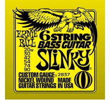 Ernie Ball 2837 струны для 6-струнной бас-гитары Nickel Bass SS Slinky (20w-30-42-54-4-90)