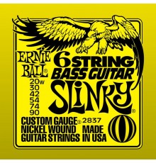 Ernie Ball 2837 струны для 6-струнной бас-гитары Nickel Bass SS Slinky (20w-30-42-54-4-90)
