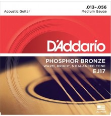 D'Addario EJ17 PHOSPHOR BRONZE Струны для акустической гитары фосфорная бронза Medium 13-56