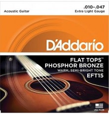 D'Addario EFT15 FLAT TOPS Струны для акустической гитары фосфорная бронза, 10-47