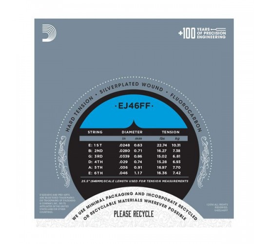 D'Addario EJ46FF Pro-Arte Carbon Комплект струн для классической гитары, сильное натяжение