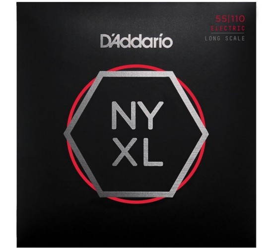 D'Addario NYXL55110 Комплект струн для бас-гитары, никелированные, Long Scale, Heavy, 55-110