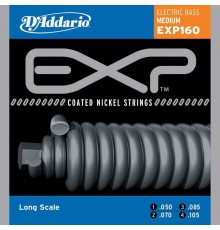D'Addario EXP160 Coated Комплект струн для бас-гитары, Medium, 50-105, Long Scale
