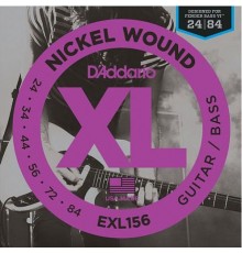 D'Addario EXL156 Nickel Wound Fender Bass VI Комплект струн для эл.гитары/6-стр. бас-гитары, 24-84 EXL156