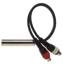 Stagg YC-0,1/1PF2CFH Y-кабель, 1 гнездо моно «джек», 2 гнезда RCA, 10см, цвет черный