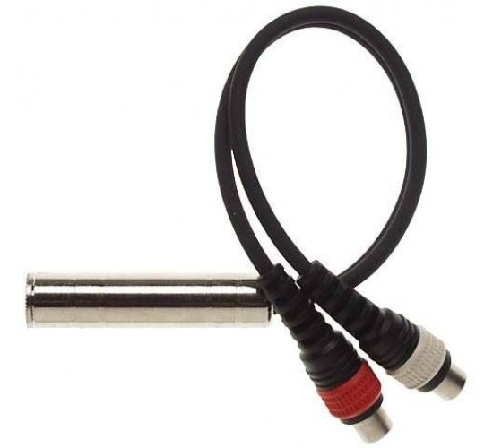 Stagg YC-0,1/1PF2CFH Y-кабель, 1 гнездо моно «джек», 2 гнезда RCA, 10см, цвет черный