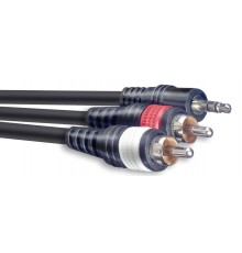 Stagg SYC3/MPS2CM E аудио шнур мини стерео Jack 1/8" - 2 x RCA папа, длина 3 метра, черного цвета