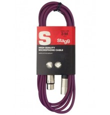 Stagg SMC3 CPP микрофонный шнур, xlr-xlr, длина 3 метра, цвет фиолетовый
