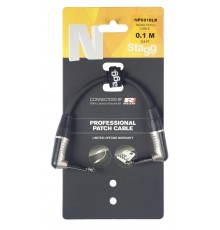 Stagg NPC010LR проф. соединяющий гитарный шнур, гнутые джеки 1/4" типа NEUTRIK, длина 10 см.