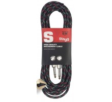 Stagg SGC6VT BK «твидовый» гитарный шнур Jack-Jack, металлические PRO -разъемы, 6 метров, черный