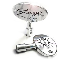 Stagg DRUM KEY Ключ для настройки барабанов, блестящий металл, овальный «барашек»