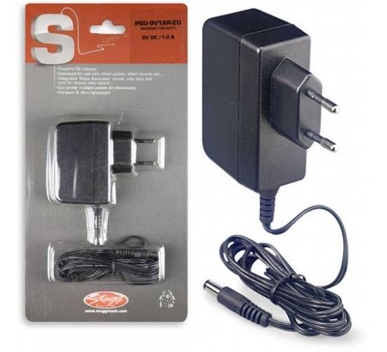 Stagg PSU-9V1AR-EU стабилизированный адаптер 9V/1A, полярность обратная (минус в центре)