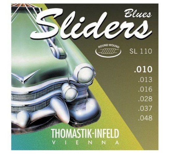 Thomastik SL110 Blues Sliders Комплект струн для электрогитары, Med.Light, сталь/никель,шелк, 10-48