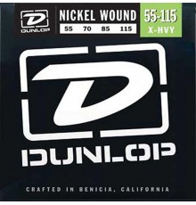 Dunlop DBN55115 Комплект струн для бас-гитары, никелированные, Extra Heavy, 55-115