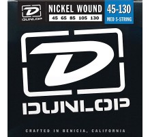 Dunlop DBN45130 Комплект струн для 5-струнной бас-гитары, никелированные, Medium, 45-130