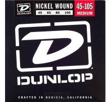 Dunlop DBN45105 Комплект струн для бас-гитары, никелированные, Medium Light, 45-105