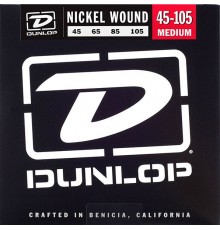 Dunlop DBN45105 Комплект струн для бас-гитары, никелированные, Medium Light, 45-105