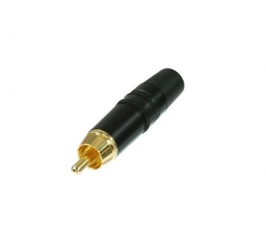 Rean NYS373-0 разъем RCA штекер на кабель Ø6.1 мм,позолоченные контакты, черная маркировка