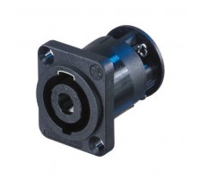 Neutrik NL4MP-ST разъем speakon панельный, 4-х контактный, D-тип, 30A, крепеж.отверстия в потай