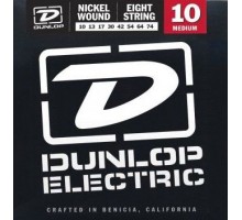 Dunlop DEN1074 комплект струн для 8-струнной электрогитары, никелированные, Medium, 10-74