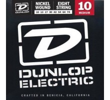 Dunlop DEN1074 комплект струн для 8-струнной электрогитары, никелированные, Medium, 10-74