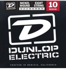 Dunlop DEN1074 комплект струн для 8-струнной электрогитары, никелированные, Medium, 10-74