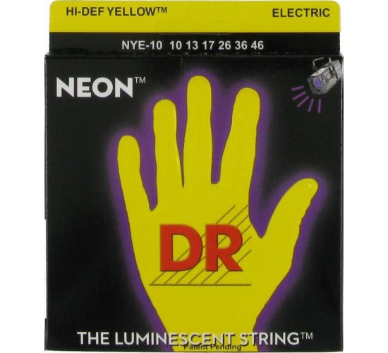 DR NYE-10 Струны для электрогитары NEON Yellow Electric 10-46, желтый неон