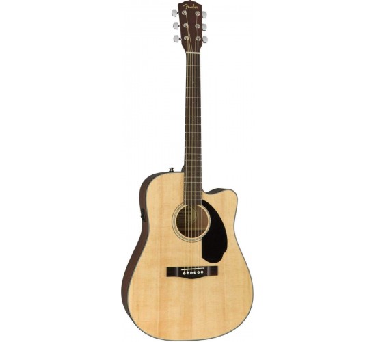 Fender CD-60SCE Dread Nat WN электроакустическая гитара, цвет натуральный