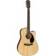 Fender CD-60SCE Dread Nat WN электроакустическая гитара, цвет натуральный
