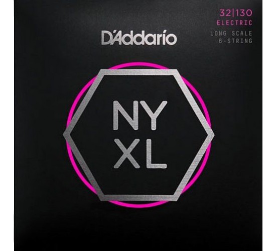 D'Addario NYXL32130 Комплект струн для 6-струнной бас-гитары, Long Scale, Reg Light, 32-130
