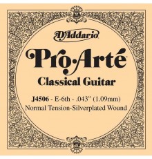 D'Addario J4506 Pro-Arte Отдельная 6-ая струна для классической гитары, нейлон, посеребренная, норма