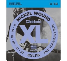 D'Addario EXL116 XL NICKEL WOUND Струны для электрогитары Meduim Top/Heavy Bottom 11-52